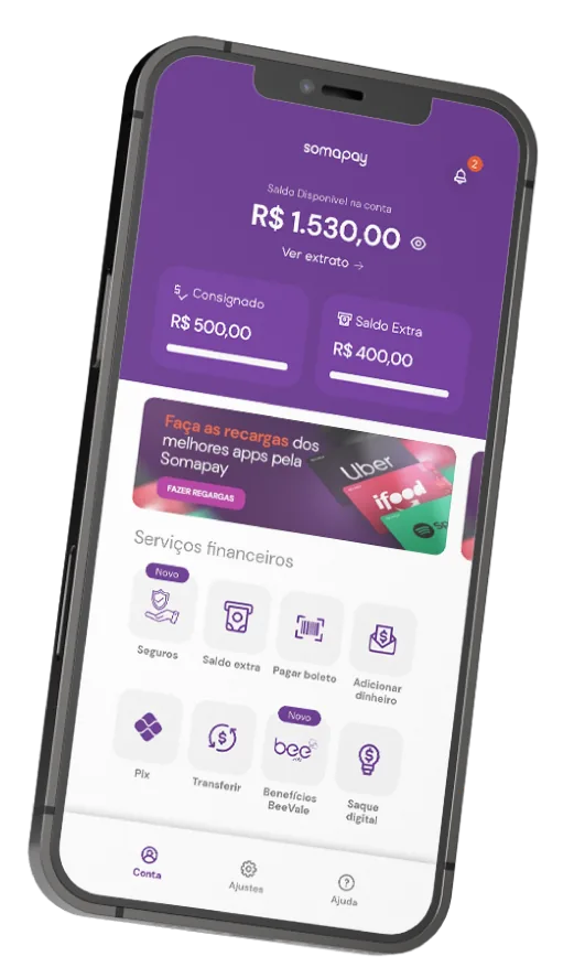 Material oficial do aplicativo Somapay, como apoio à operação de pagamento da empresa